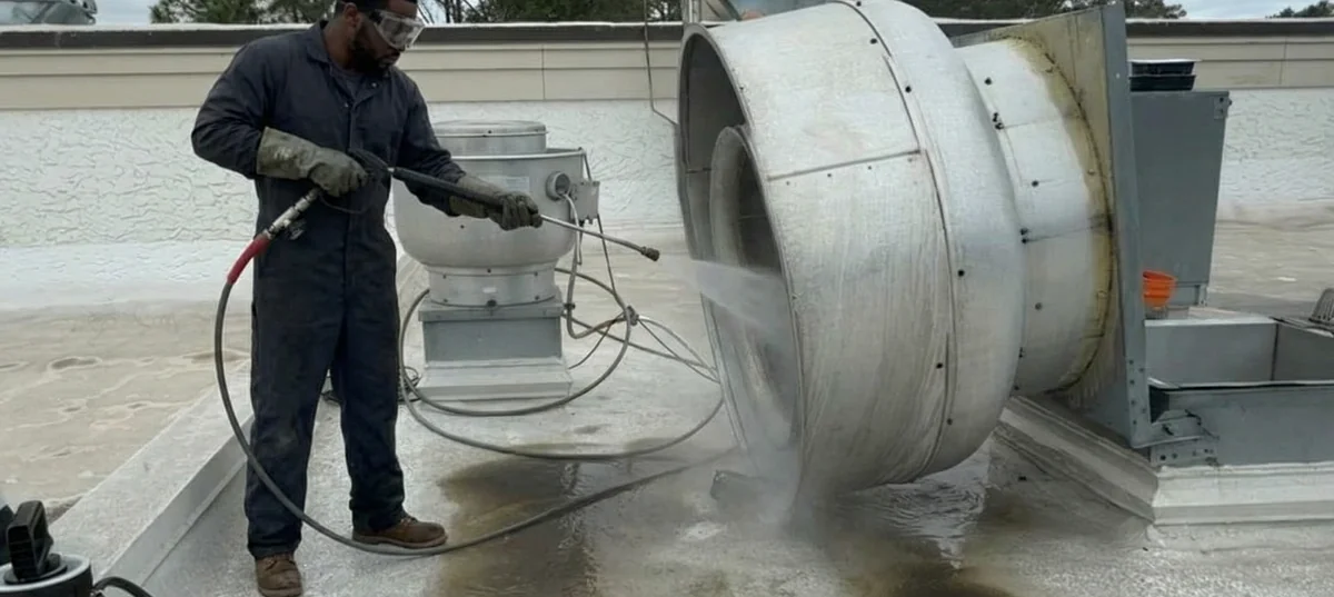 Fort Worth Hood Cleaning technician at work